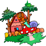 Snail on Mushroom Clip Art