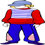 Boy in Stripes Clip Art