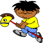 Boy on Play Horse 1