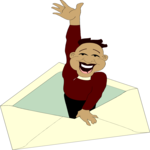 Man in Envelope Clip Art