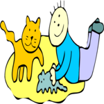 Cat Playing 3 Clip Art