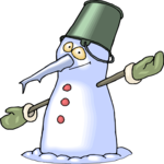 Snowman Melting 3 Clip Art