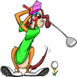 Golfer - Dog 1 Clip Art