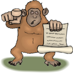 Gorilla with Proclamation Clip Art