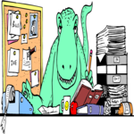 Desk Scene - Dino Clip Art