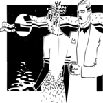 Couple by Moonlight Clip Art