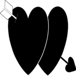Hearts & Arrow - Black 1 Clip Art