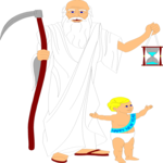 Father Time & Baby 2 Clip Art