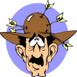 Cowboy - Arrows in Hat Clip Art