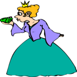 Princess with Frog 1 Clip Art