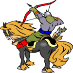 Archer on Horseback 1 Clip Art