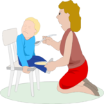 Mother Feeding Son 2 Clip Art