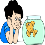 Boy & Goldfish Clip Art