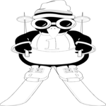 Penguin Skiing Clip Art