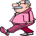 Old Man Walking Clip Art