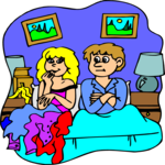Couple in Bed Clip Art