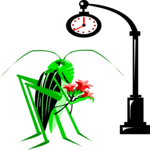 Grasshopper with Flowers Clip Art