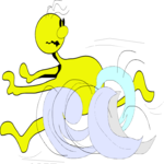 Running from Waves Clip Art