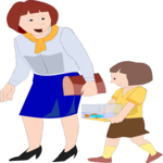 Mother & Daughter with Fish