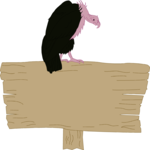 Vulture on Sign Clip Art