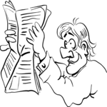 Reading Newspaper 1 Clip Art