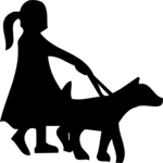 Girl Walking Dog 1