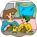 Preparing Hamburgers Clip Art