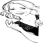Woman Pointing 1 Clip Art