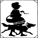 Silhouettes, Girl & Dog