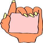 Hand with Sign 3 Clip Art