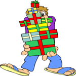 Man with Gifts Clip Art
