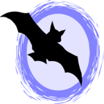 Bat & Moon 1 Clip Art