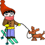 Child Skiing Clip Art