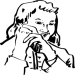 Woman on Phone 5 Clip Art