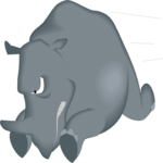 Rhino - Angry 1 Clip Art