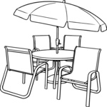 Umbrella Table & Chairs