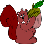 Squirrel & Acorn Clip Art