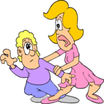 Mother Dragging Son Clip Art