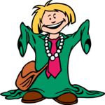 Girl Playing Dress-Up 1 Clip Art