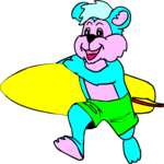 Surfer - Bear 1 Clip Art