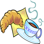 Croissant & Coffee 2 Clip Art