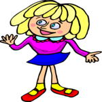 Girl Waving 4 Clip Art