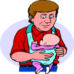 Father & Infant 3 Clip Art