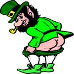 Leprechaun Mooning Clip Art