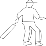 Cricket - Player 09 Clip Art
