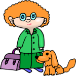 Kid with Puppy Clip Art