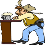 Cowboy at Bar 1 Clip Art