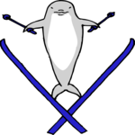 Skier - Dolphin Clip Art