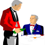 Waiter Pouring Wine Clip Art