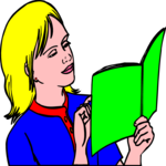 Girl Reading 5 Clip Art